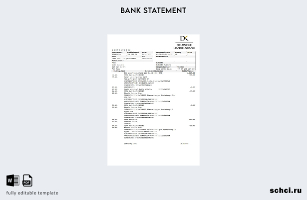 цифровая загрузка шаблона Deutsche Handelbank в Германии